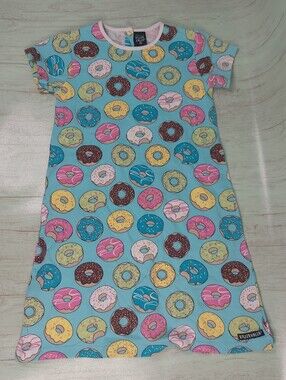 VILLERVALLA ORGANIC COTTON DRESS DONUT PRINT Size 140 (US 10yr)